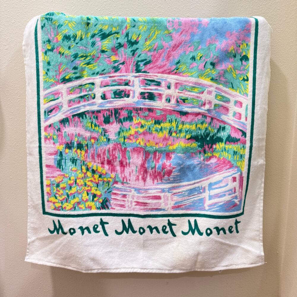 Vintage Hilasal Monet Water Lilies Japanese Bridge Cotton Decorative Bath Towel